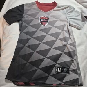 Augusta Sportswear Boys' Geo-Print Athletic Tee - Gray, Black & Red